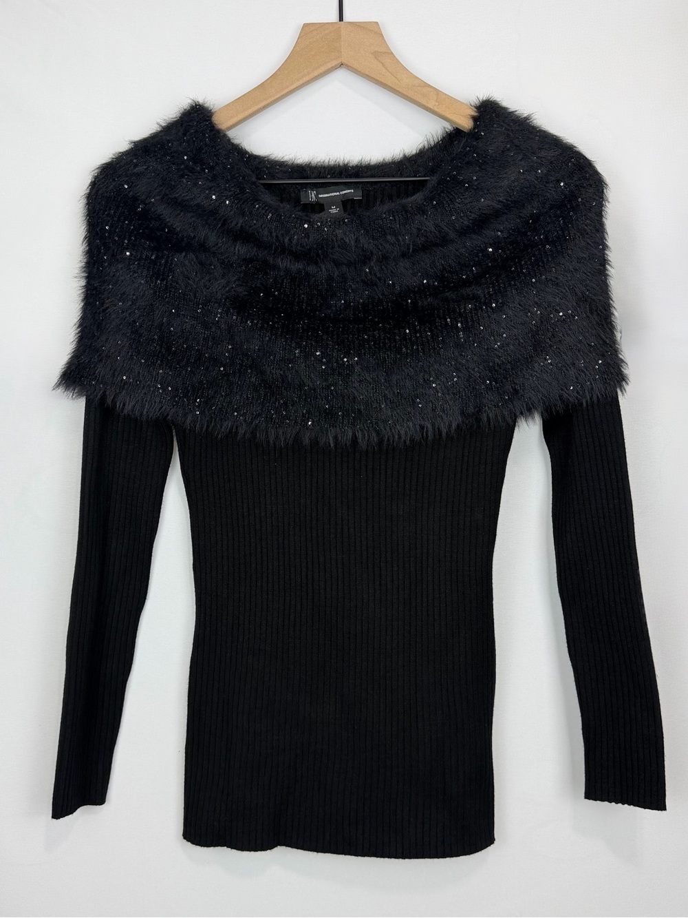 INC Fuzzy Ribbed Knit Sweater